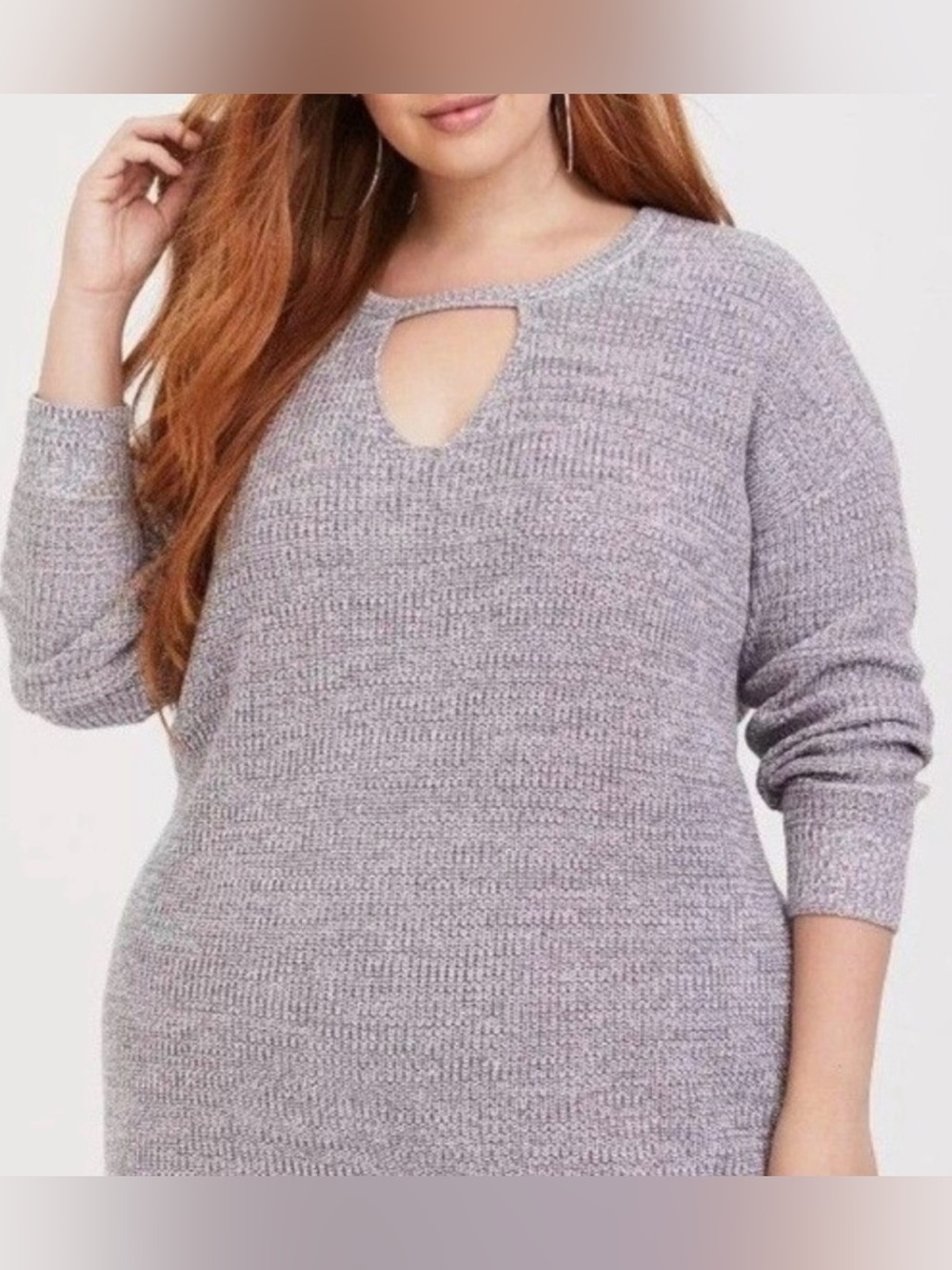 NWOT 5X TORRID Heather Grey Keyhole Sweater
